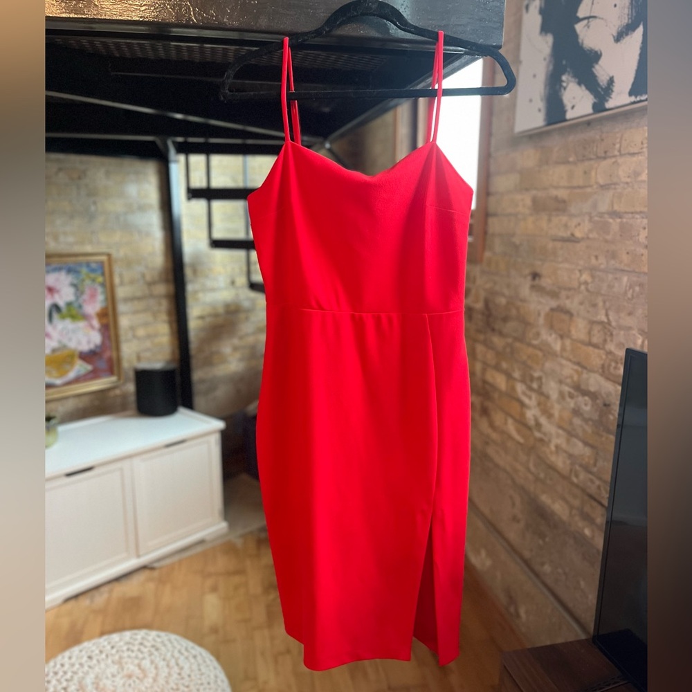 Red express midi dress